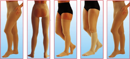 Maglieria a compressione per vene varicose sulle gambe